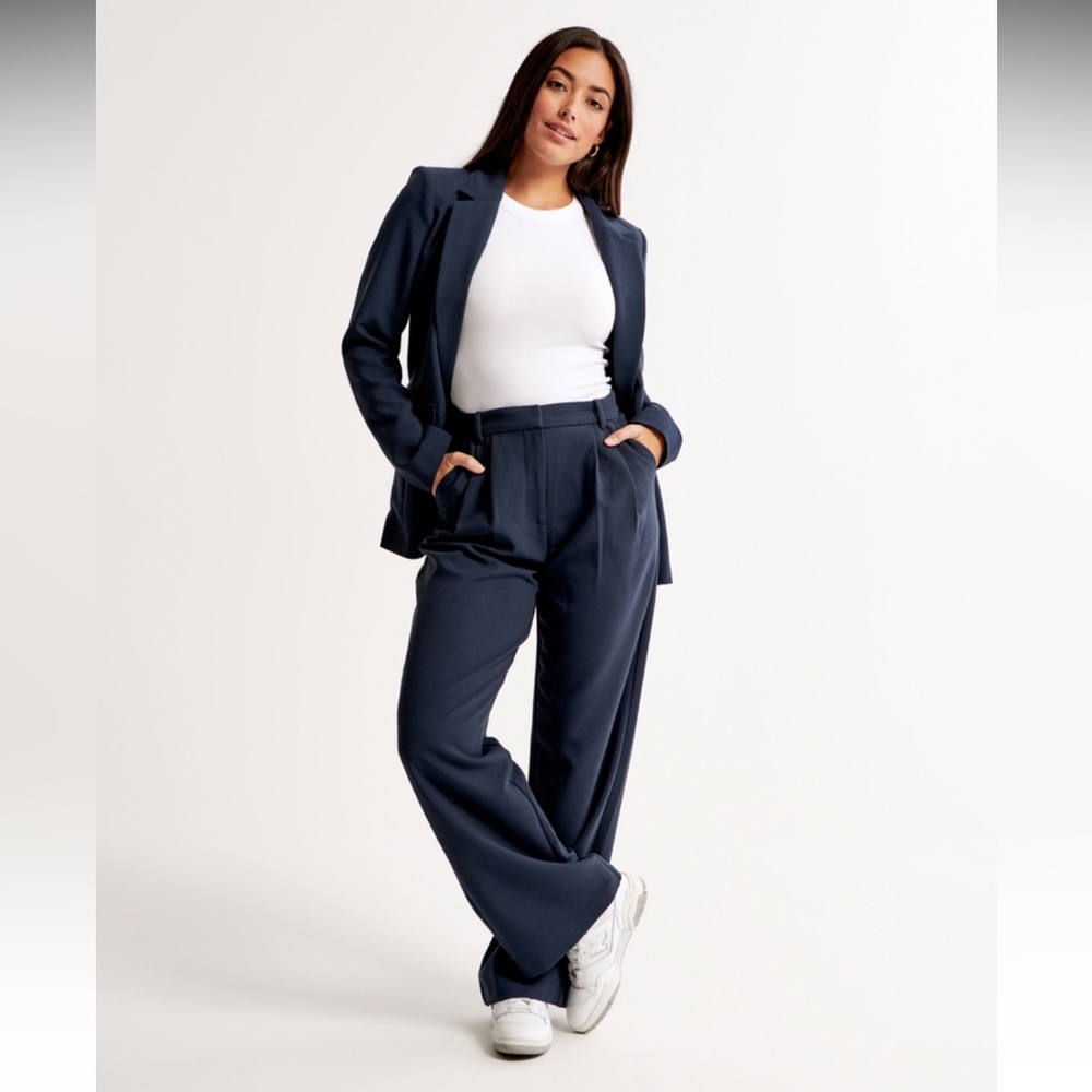 Abercrombie & Fitch Curve Love Sloan Tailored Pant Size 28/6 Navy Blue